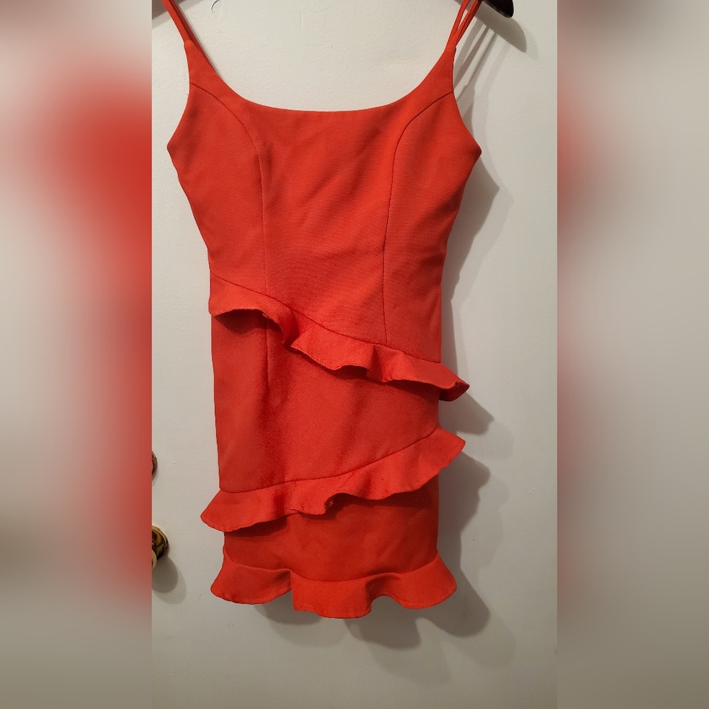 Women's fitted red mini dress
